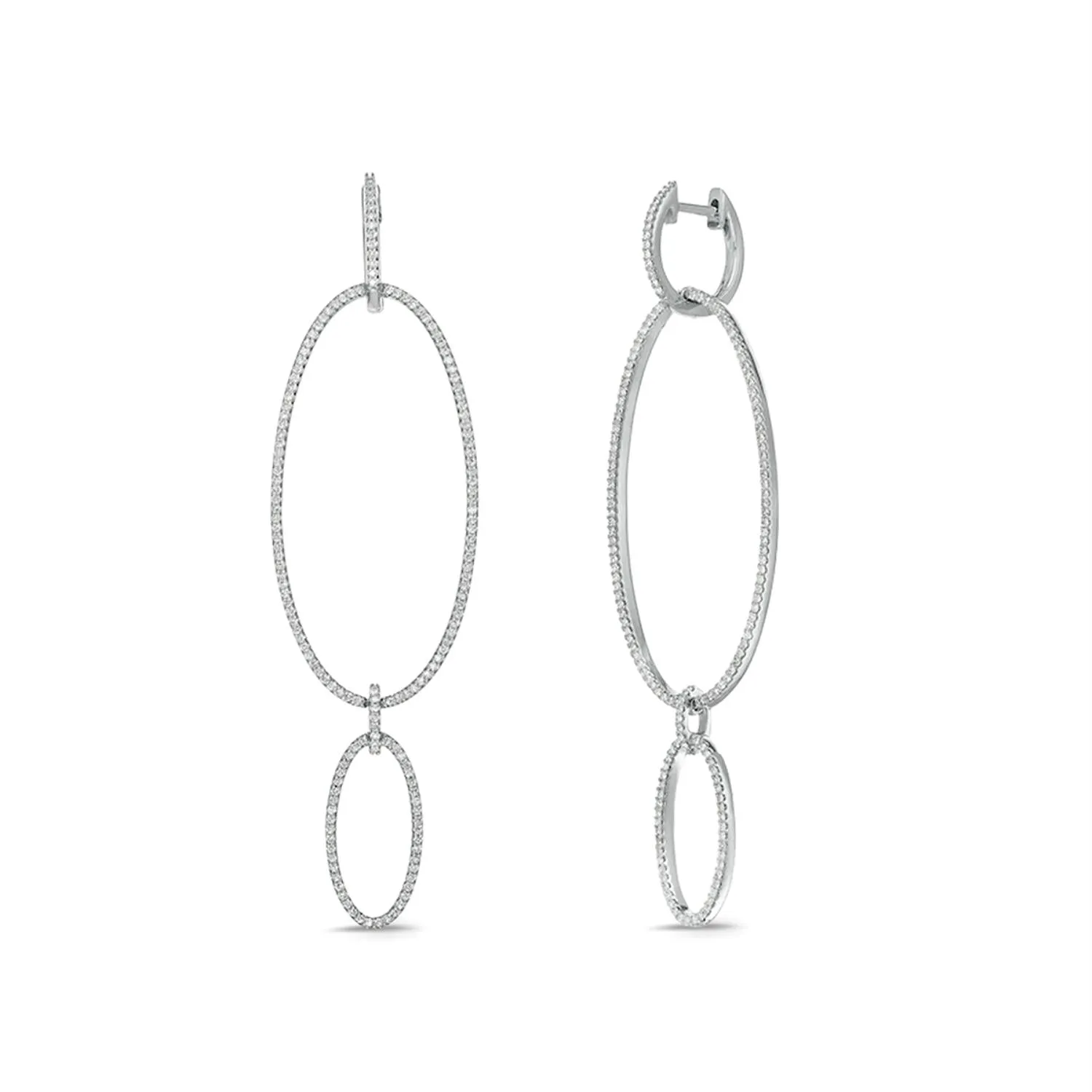 1 CTW Diamond Fashion Earrings in 10KT White Gold