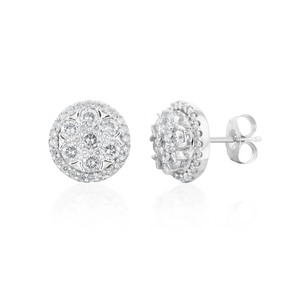 10ct White Gold 0.95 Carat Diamond Stud Earrings