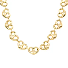 10K GOLD 16.36MM HOLLOW PUFFED HEART SHAPE CHAIN