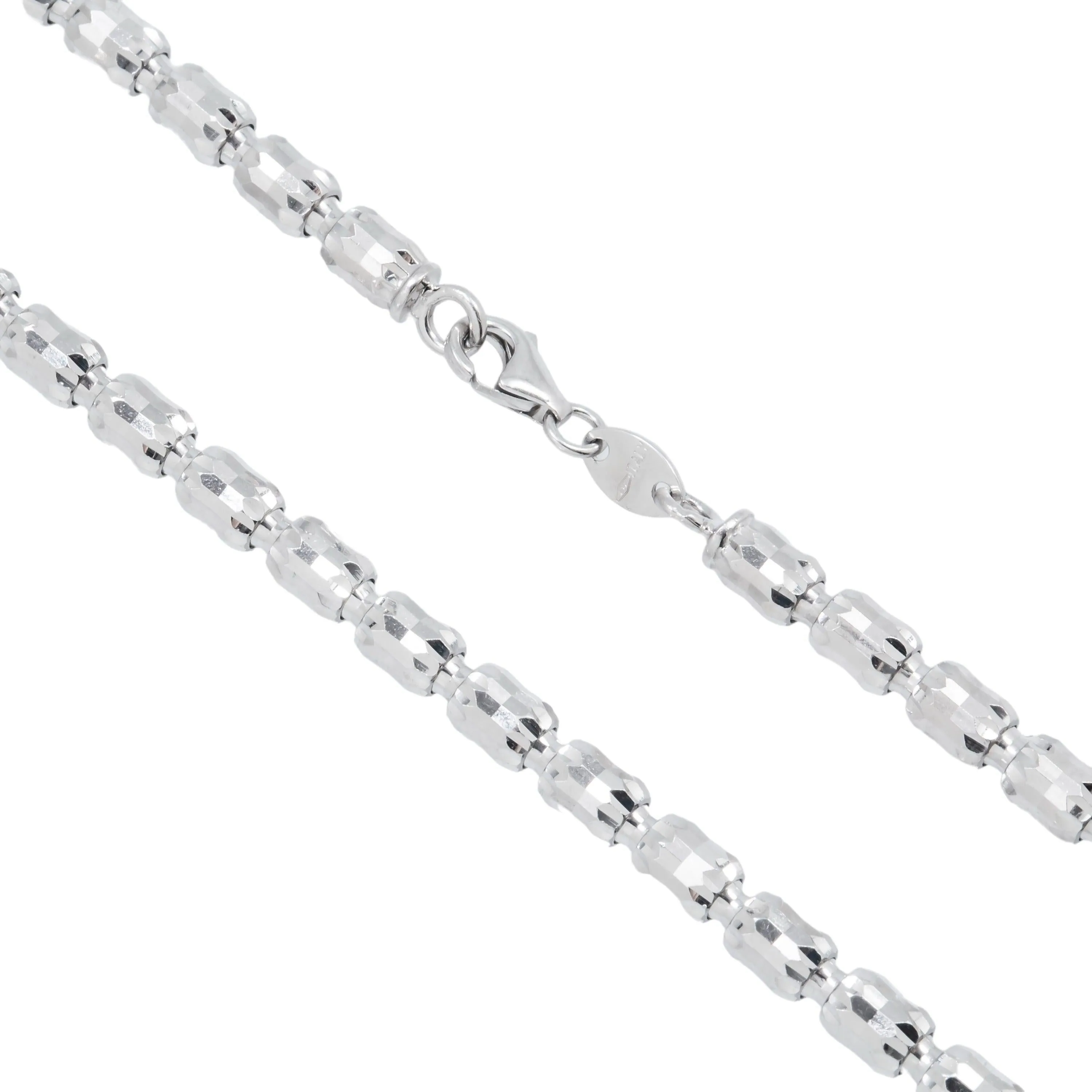 10K GOLD 4MM SOLID BARREL CRYSTAL CHAIN