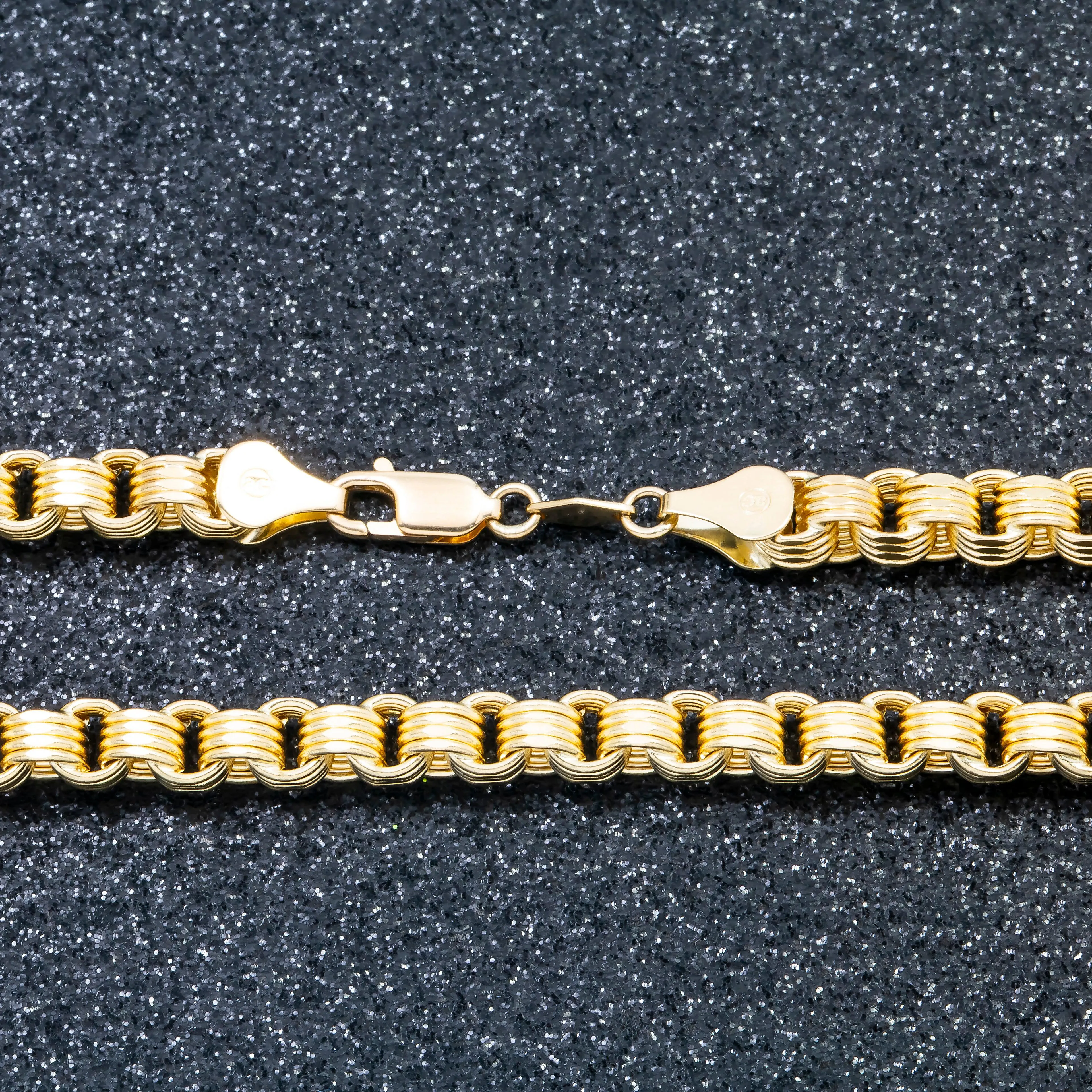 10K GOLD 5.42MM HOLLOW BOX BYZANTINE CHAIN