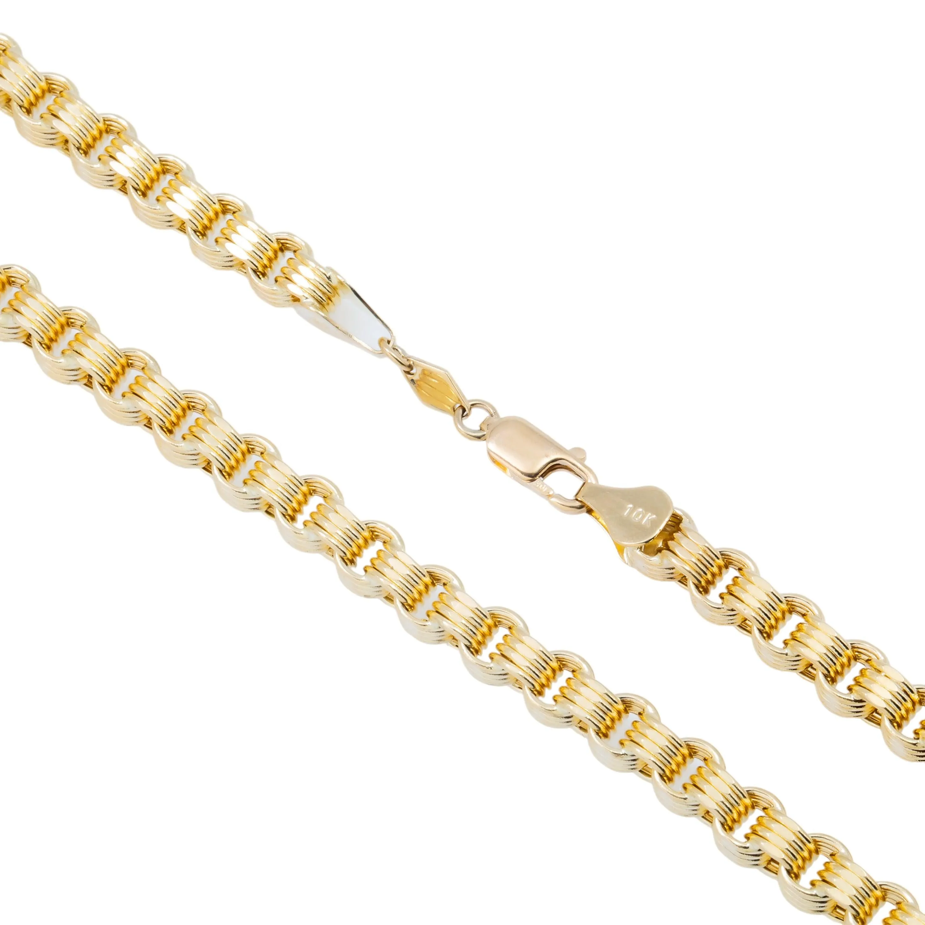 10K GOLD 5.42MM HOLLOW BOX BYZANTINE CHAIN