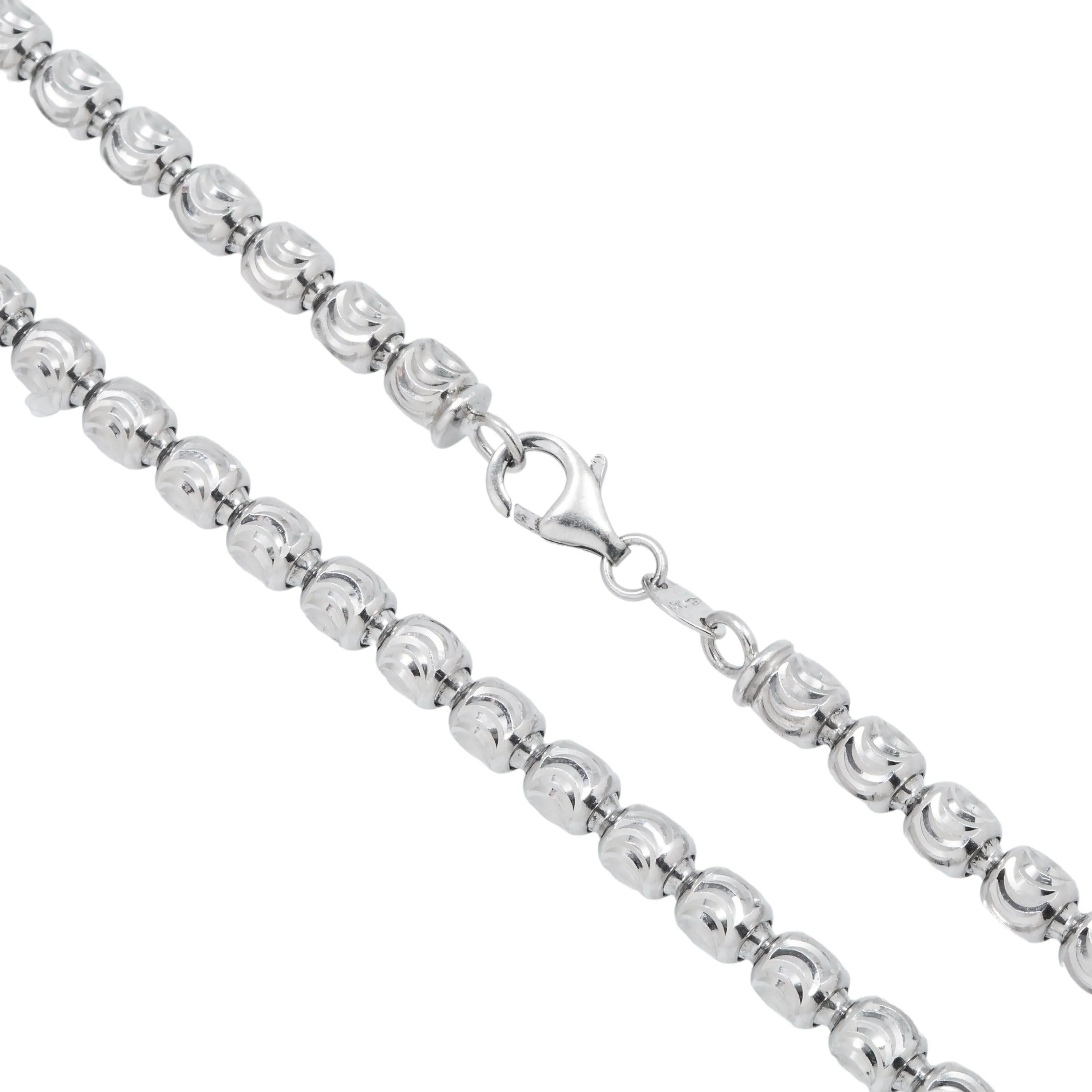 10K GOLD 5MM SOLID MOON BEAD CHAIN