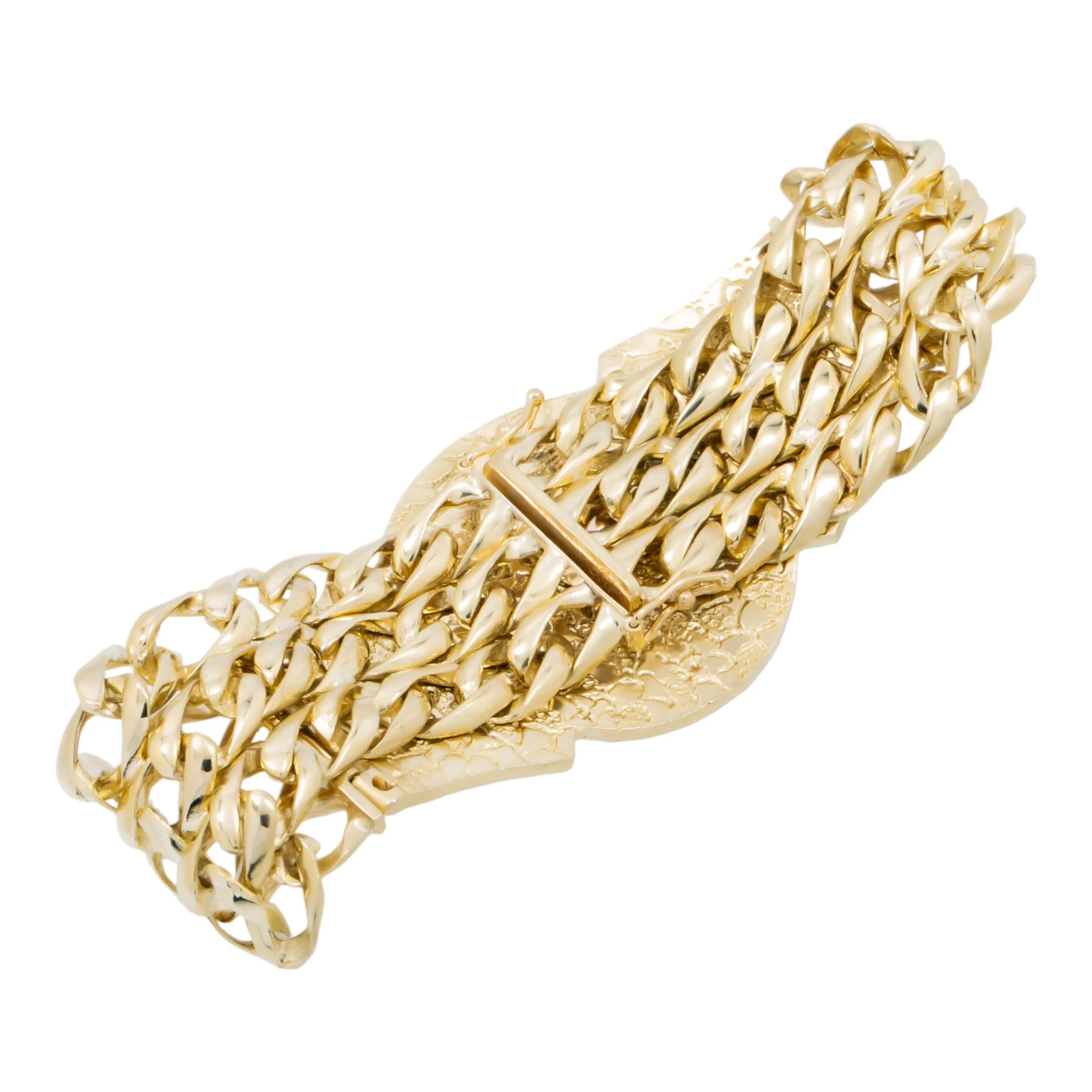 10K GOLD SOLID ST JUDE CUBAN CURB LINK BRACELET