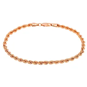 10K HOLLOW ROSE GOLD ROPE BRACELET