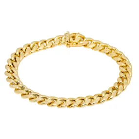 10K HOLLOW YELLOW GOLD CUBAN BRACELET