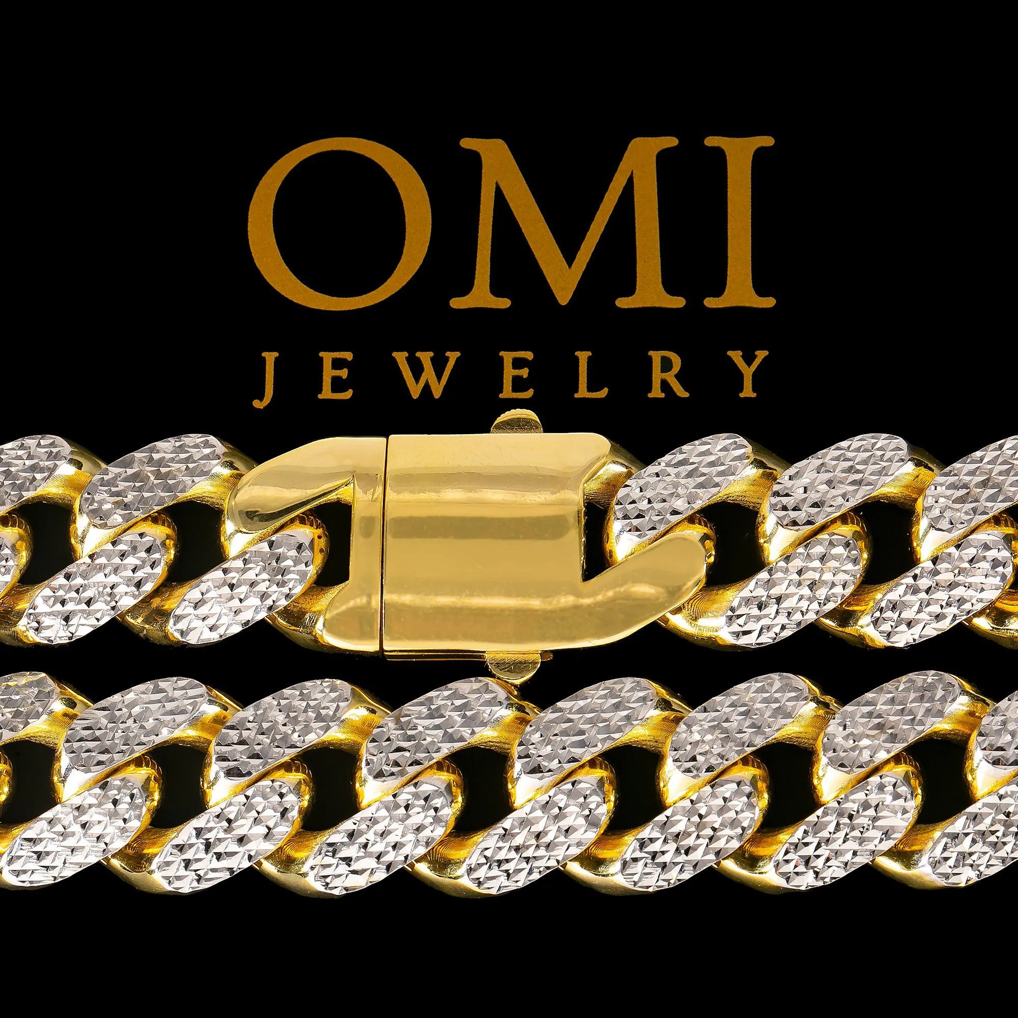 10K HOLLOW YELLOW GOLD DIAMOND CUT CUBAN LINK CHAIN