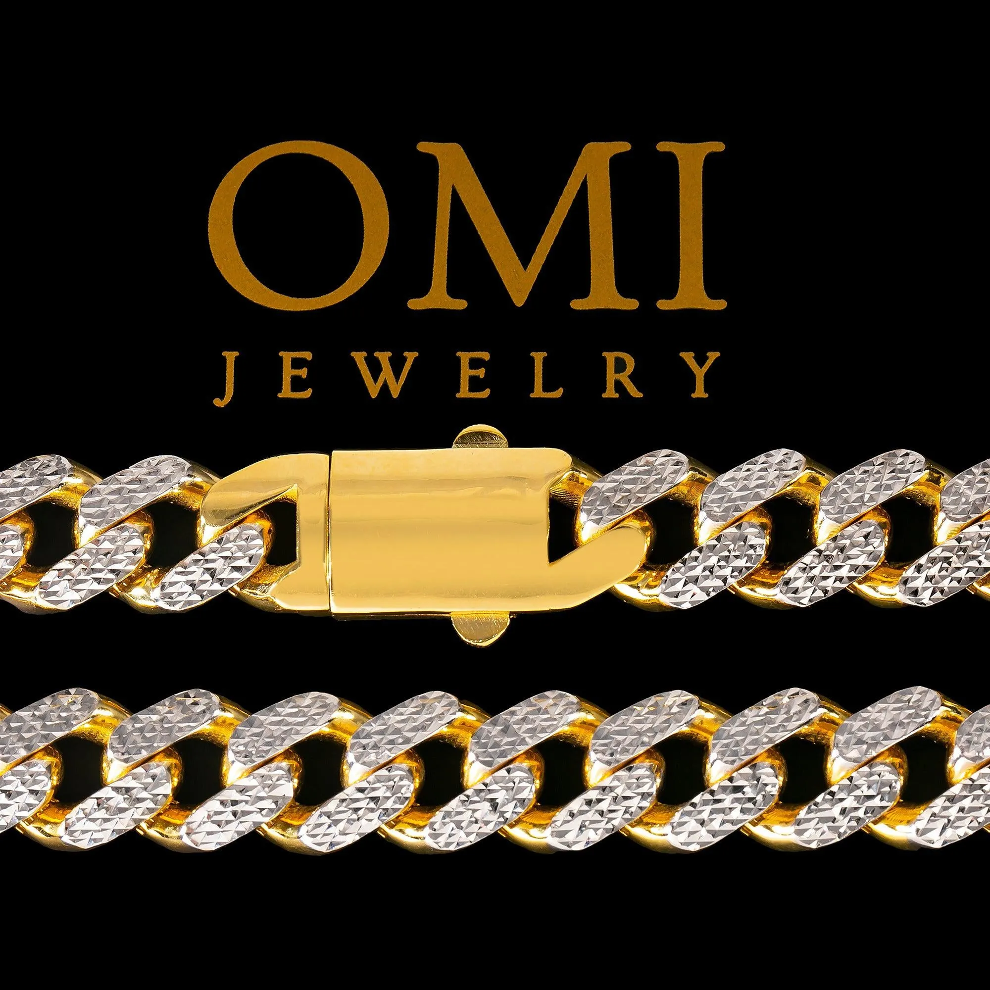 10K HOLLOW YELLOW GOLD DIAMOND CUT CUBAN LINK CHAIN