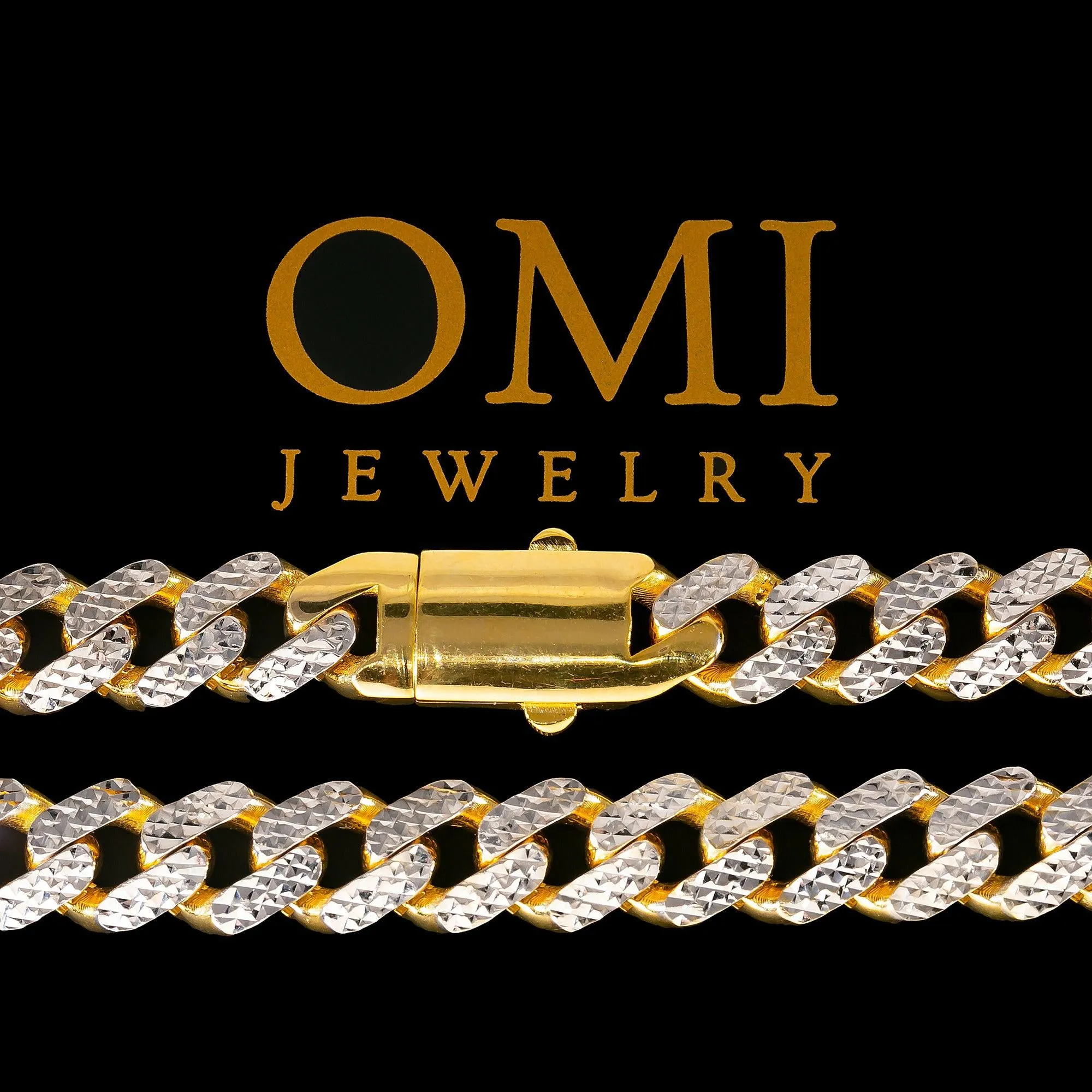 10K HOLLOW YELLOW GOLD DIAMOND CUT CUBAN LINK CHAIN