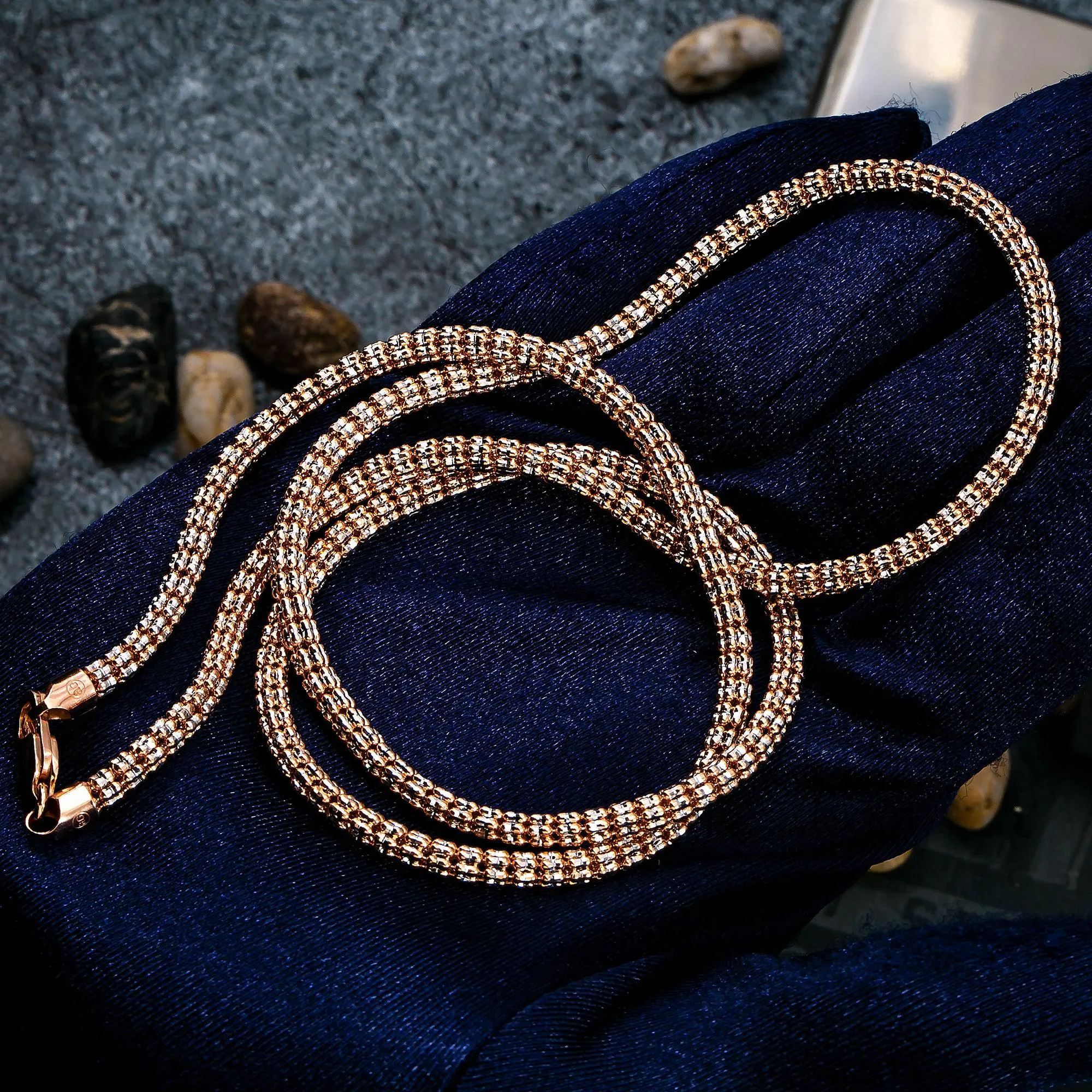 10K Rose Gold 3.40mm Ice Chain Available In Sizes 18"-26"