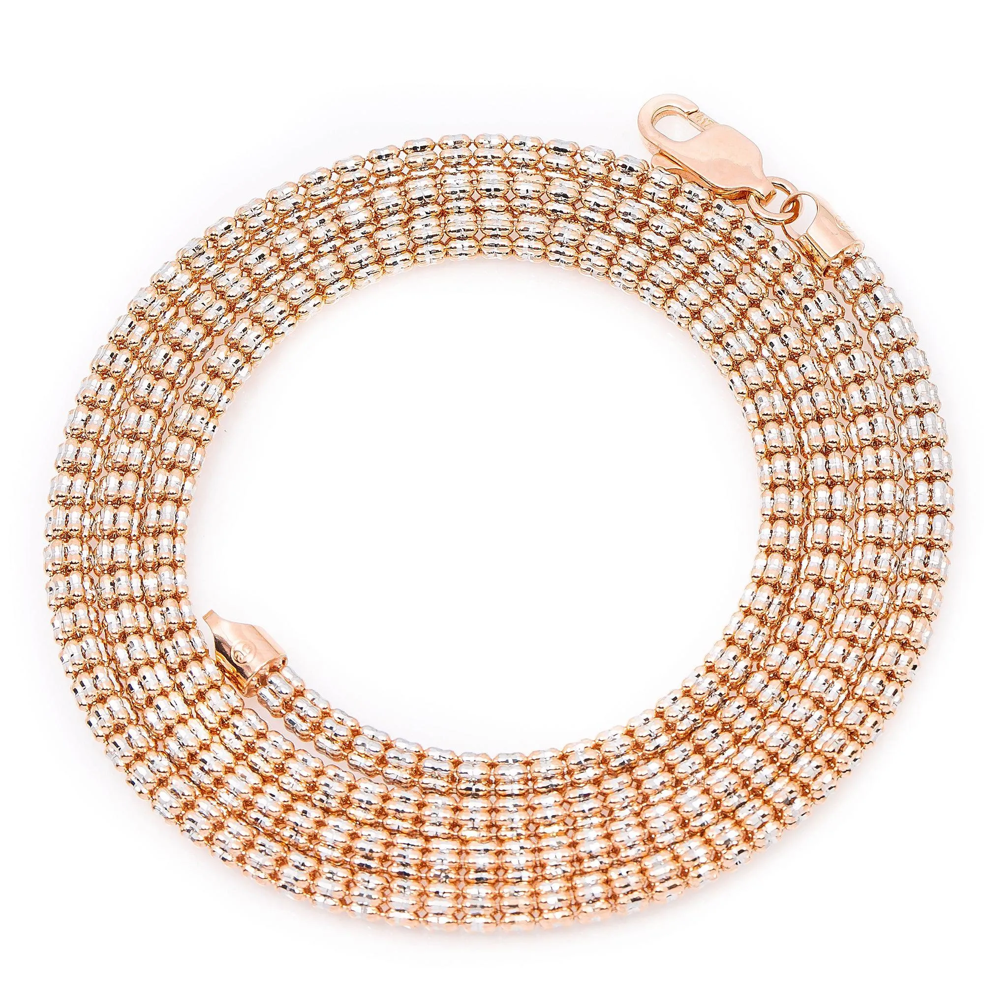 10K Rose Gold 3.40mm Ice Chain Available In Sizes 18"-26"