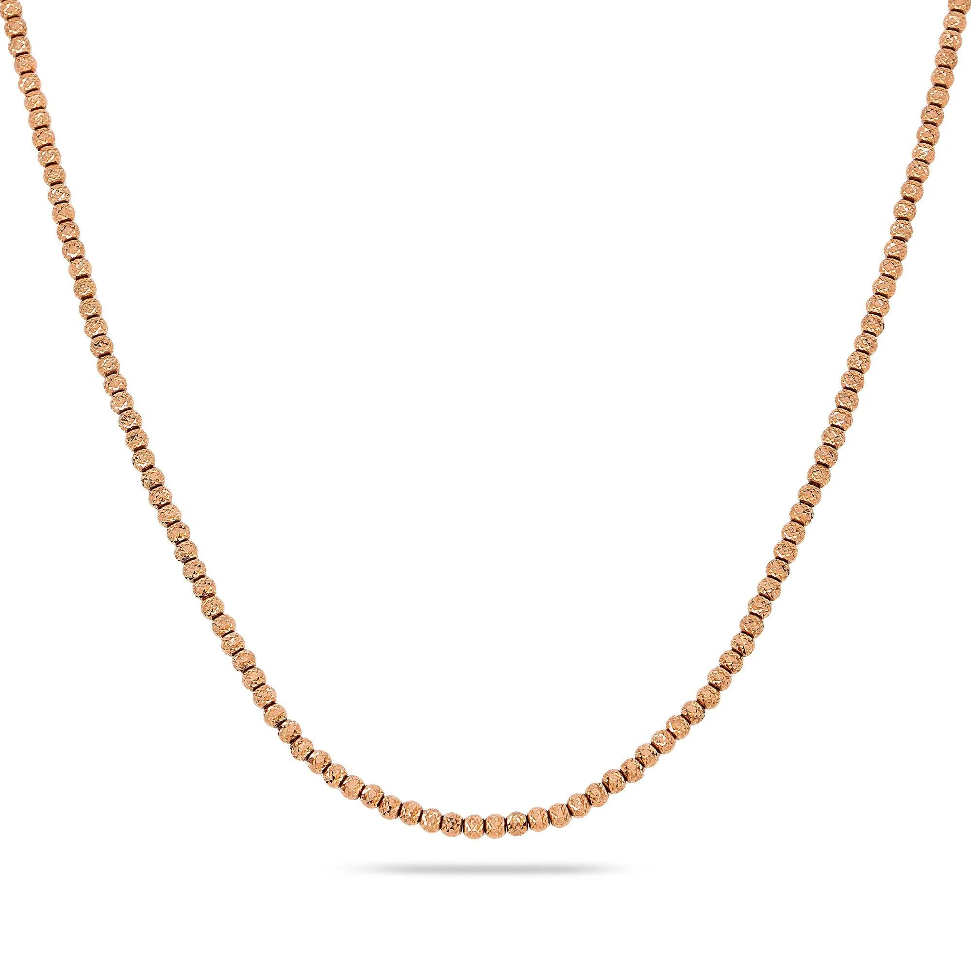 10k Rose Gold 3mm Laser Moon Chain Available In Sizes 18"-28"