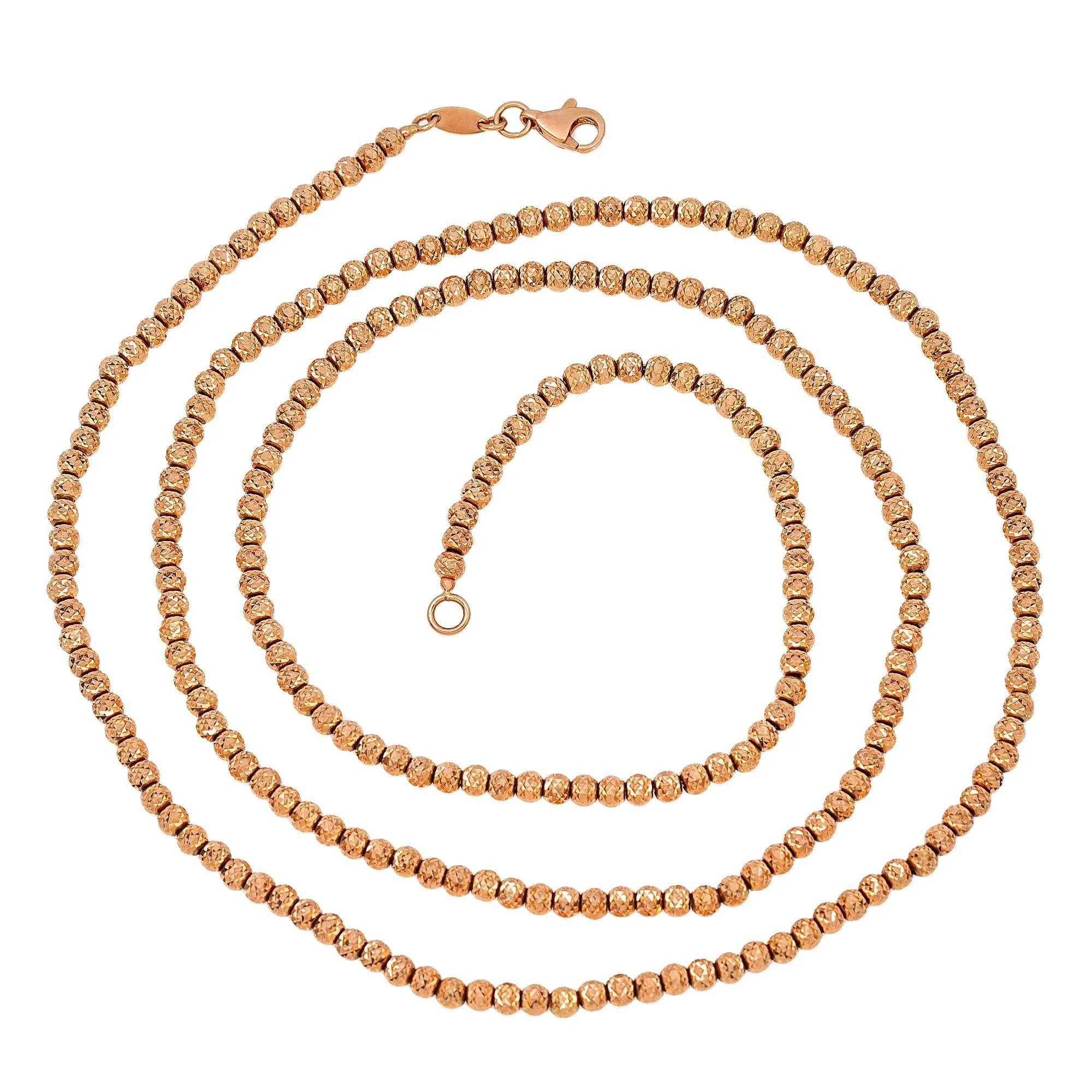 10k Rose Gold 3mm Laser Moon Chain Available In Sizes 18"-28"