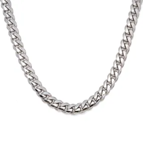 10k White Gold 10mm Solid Cuban Link Chain Available In Sizes 18"-26"