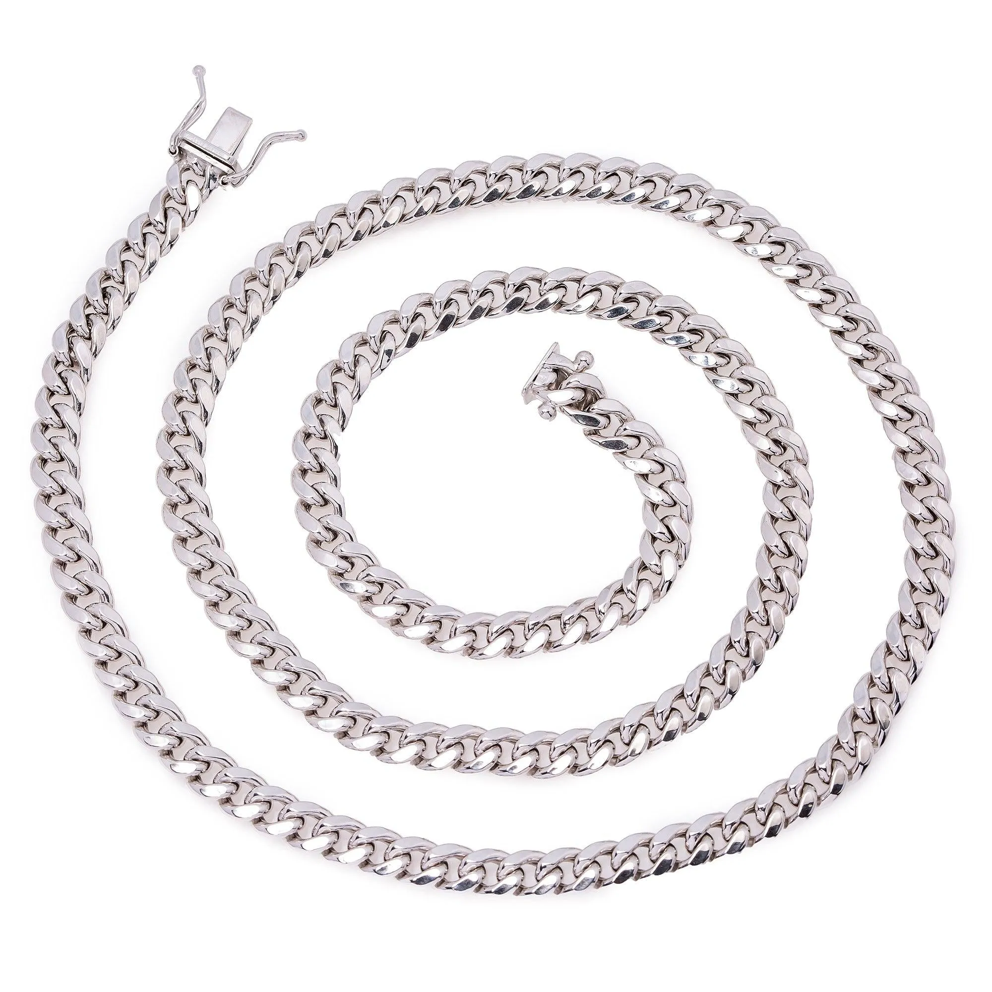 10K White Gold 5.14mm Hollow Cuban Chain Available In Sizes 18"-26"