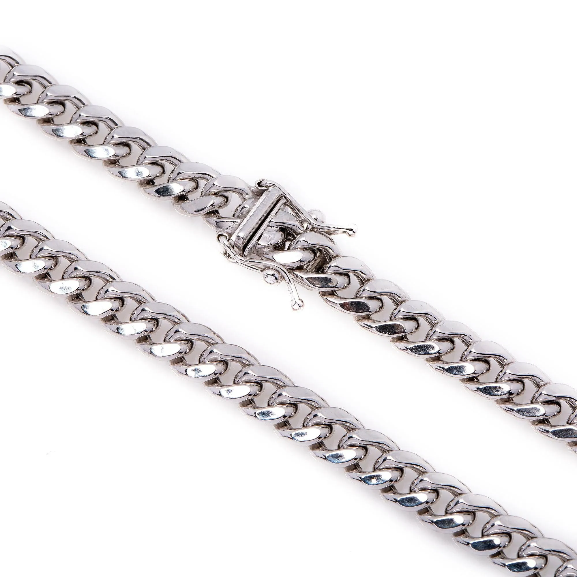 10K White Gold 5.14mm Hollow Cuban Chain Available In Sizes 18"-26"