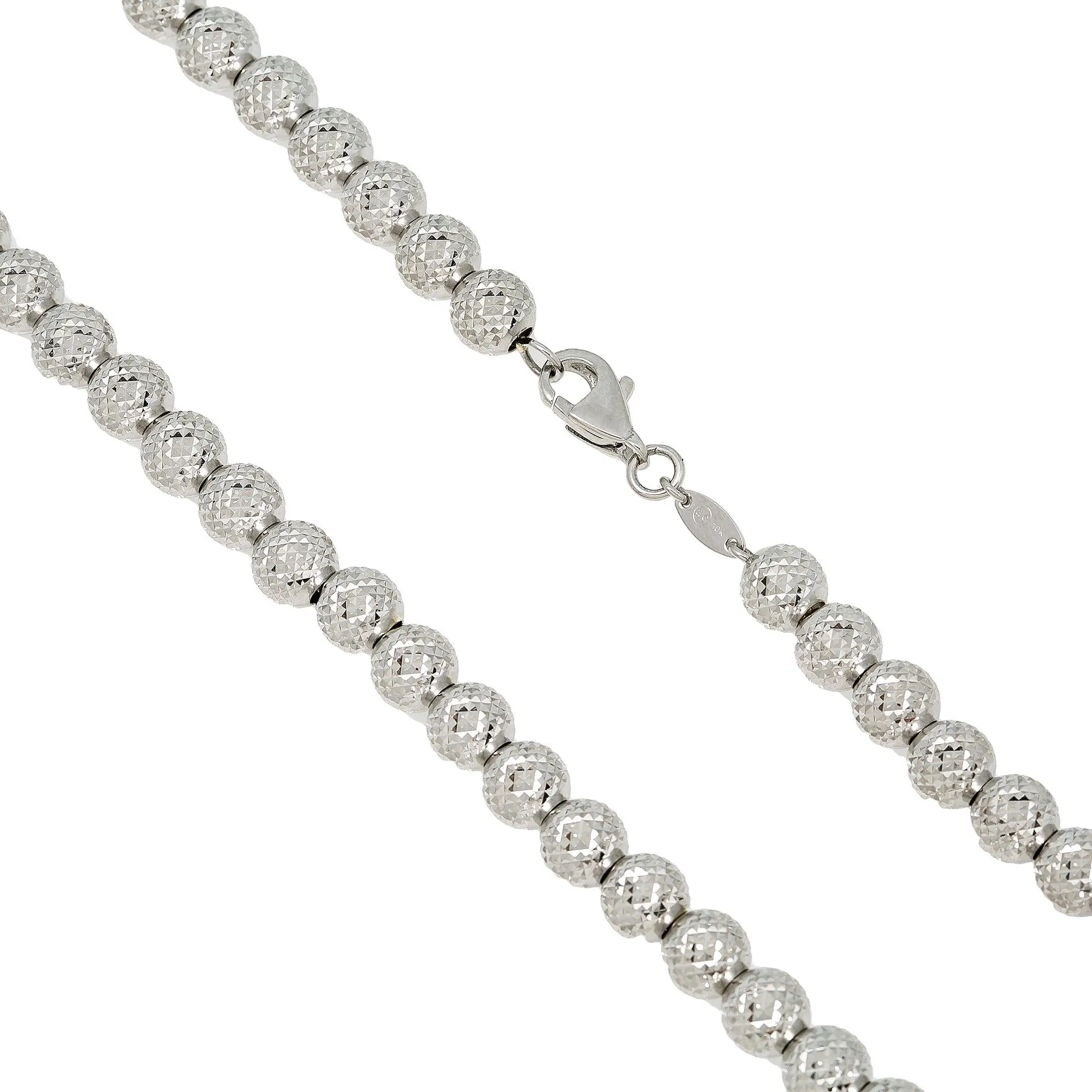 10K WHITE GOLD 5MM LASER MOON CHAIN