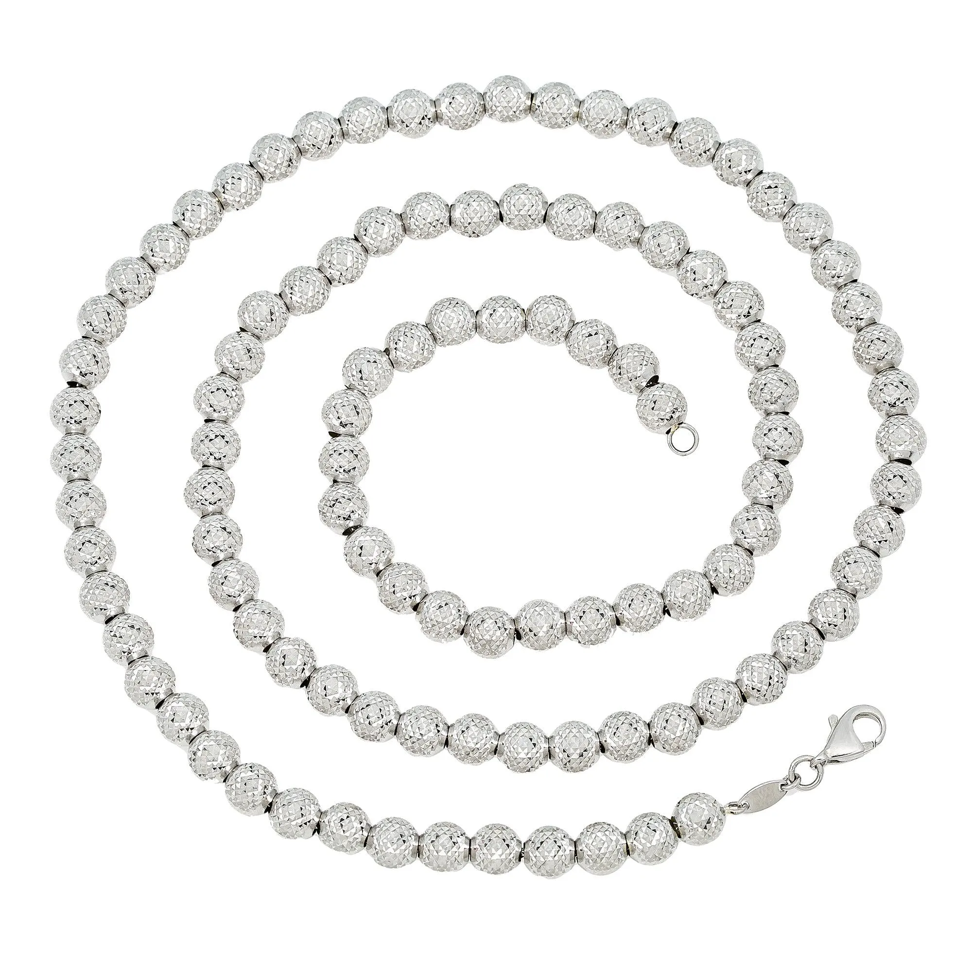 10K WHITE GOLD 5MM LASER MOON CHAIN