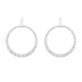 1/2 Carat Diamond Circle Earrings in White Gold