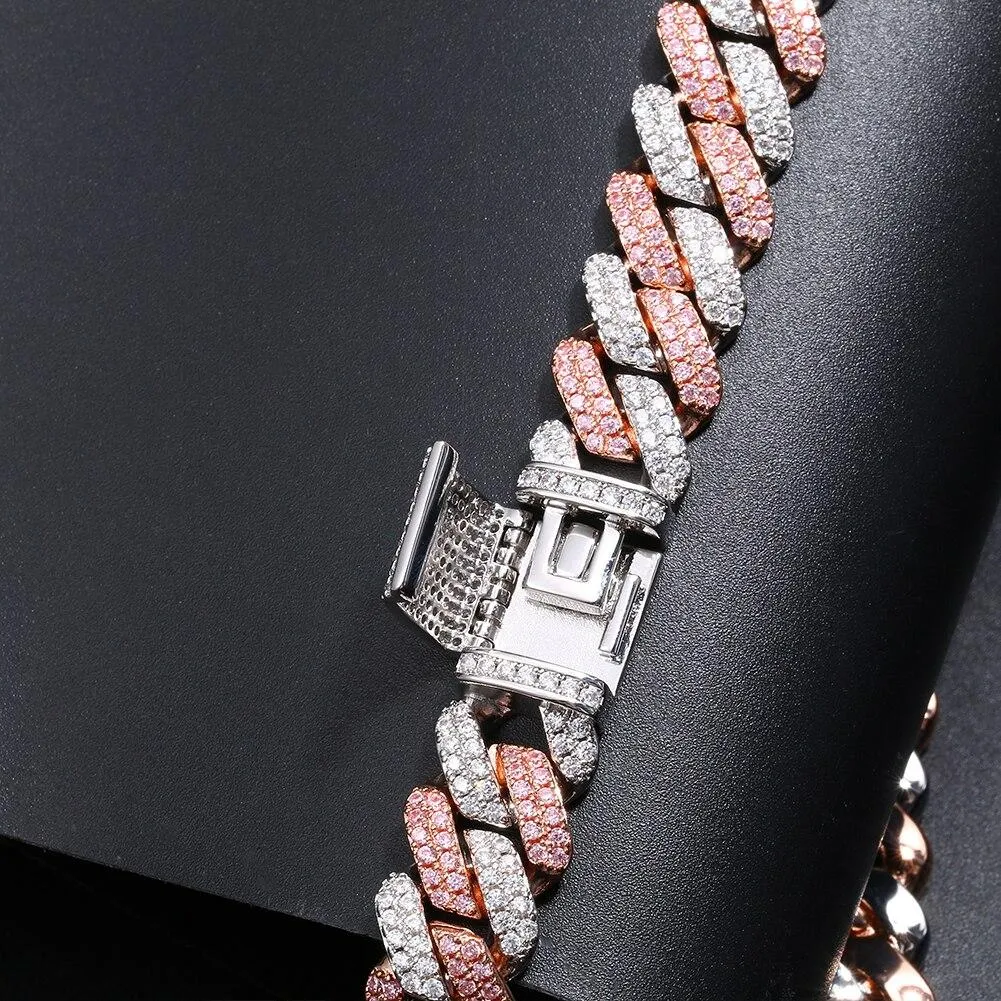 12mm Micro Pave CZ Cuban Link Chains Necklaces