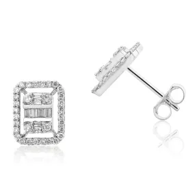 14ct White Gold 1/2 Carat Diamond Stud Earrings