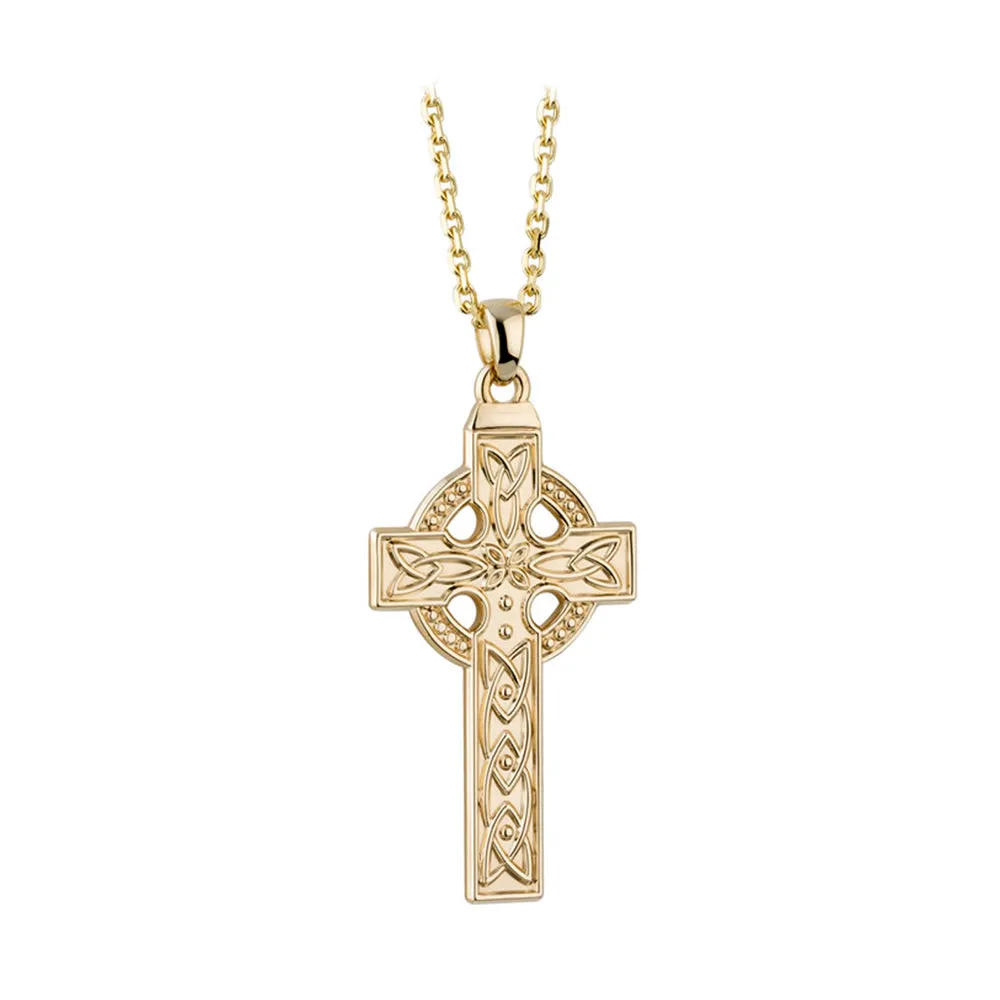 14ct Yellow Gold Large Celtic Cross Necklace