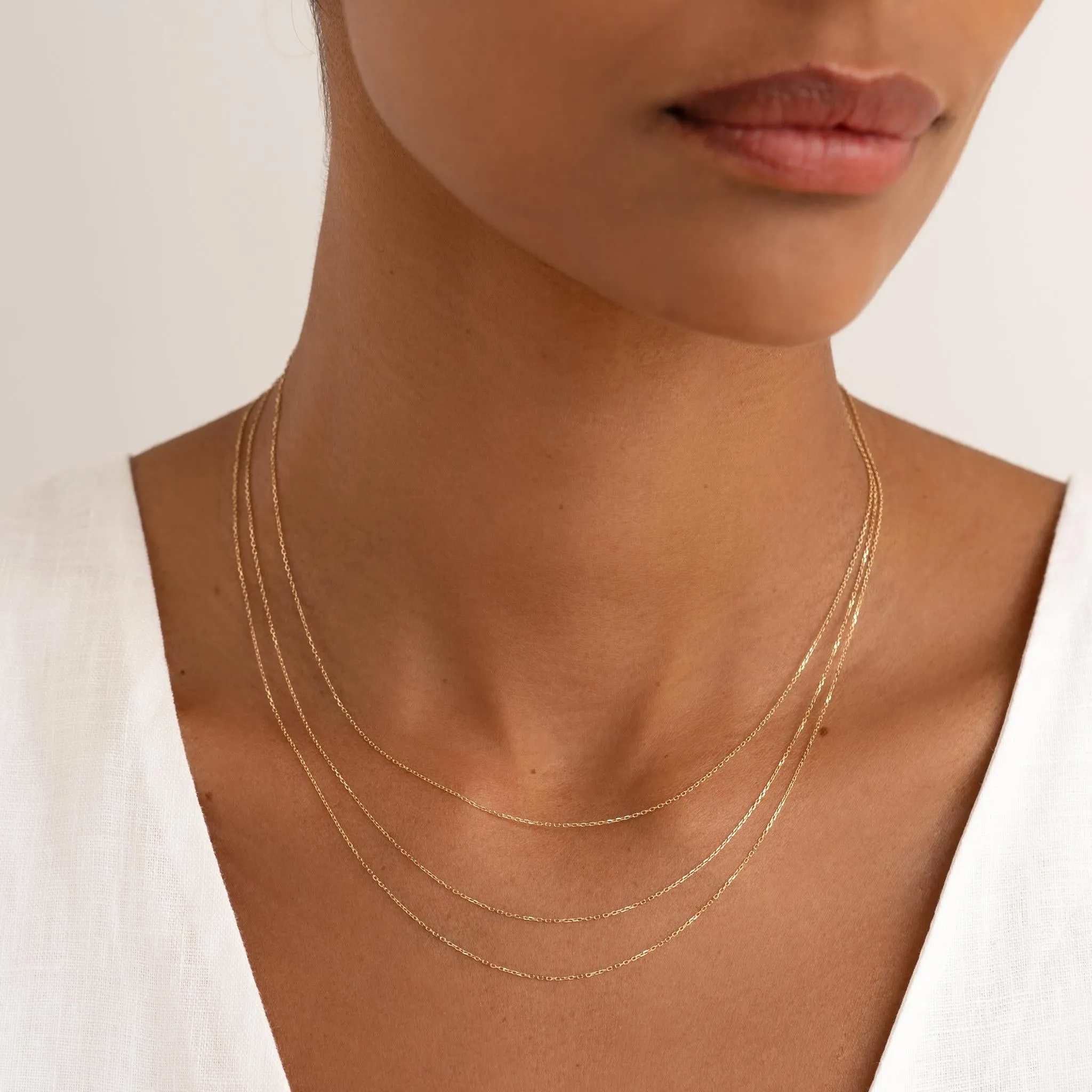 14k Gold Cable Chain Necklace (16 inches) - Tyra