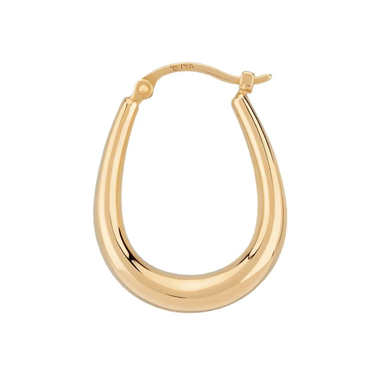 14k Gold U Shaped Hoop Earrings