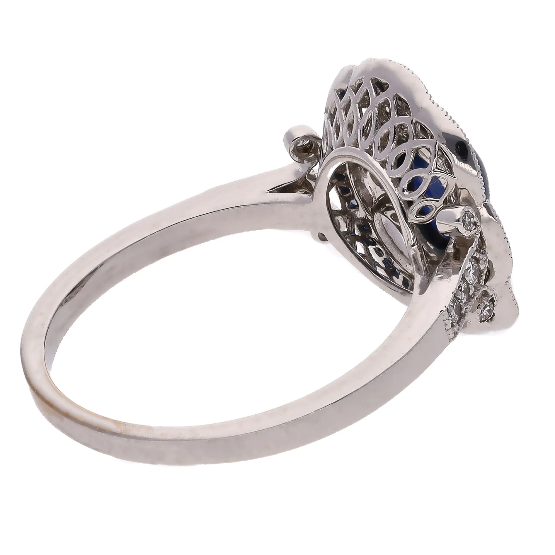 14K White Gold Sapphire and Diamond Ring