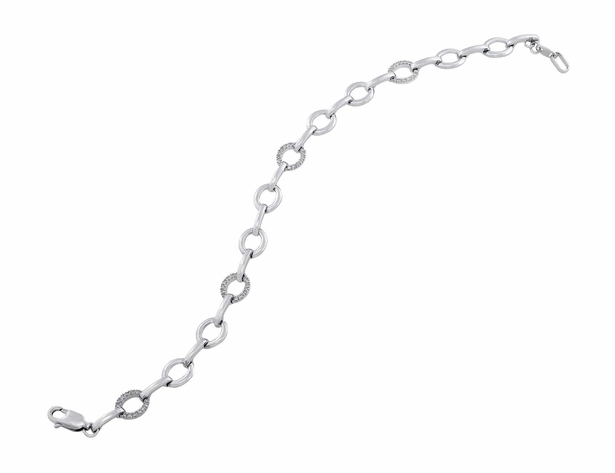 14kt White Gold Fashion Link Bracelet