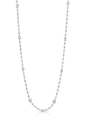 18 kt White Gold Diamond Long Strand Necklace