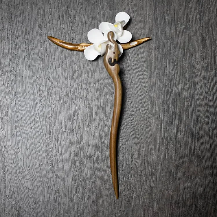 18cm Sandalwood Chinese Hairpin Zan (Shape 18)