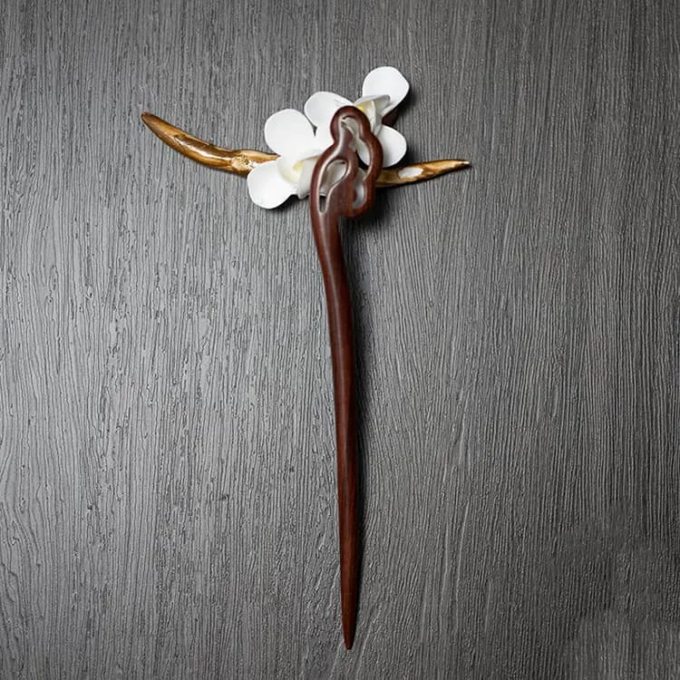 18cm Sandalwood Chinese Hairpin Zan (Shape 19)