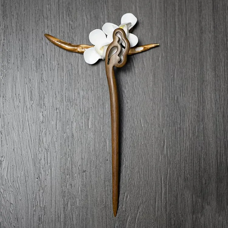 18cm Sandalwood Chinese Hairpin Zan (Shape 19)