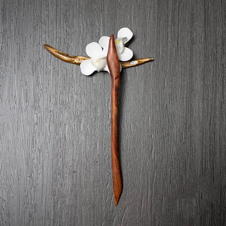 18cm Sandalwood Chinese Hairpin Zan (Shape 3)