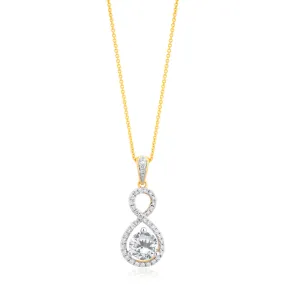 18ct Yellow Gold 1.2 Carat Diamond Pendant on 18ct 45cm Chain