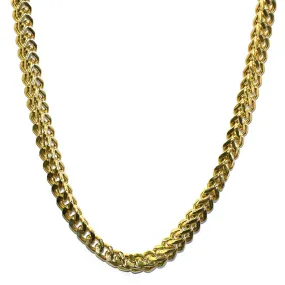 18K Gold Plated Franco Box Cuban Chain 8mm - Stainless Steel