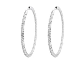 18k White Gold 1.25ct Diamond Hoop Earrings