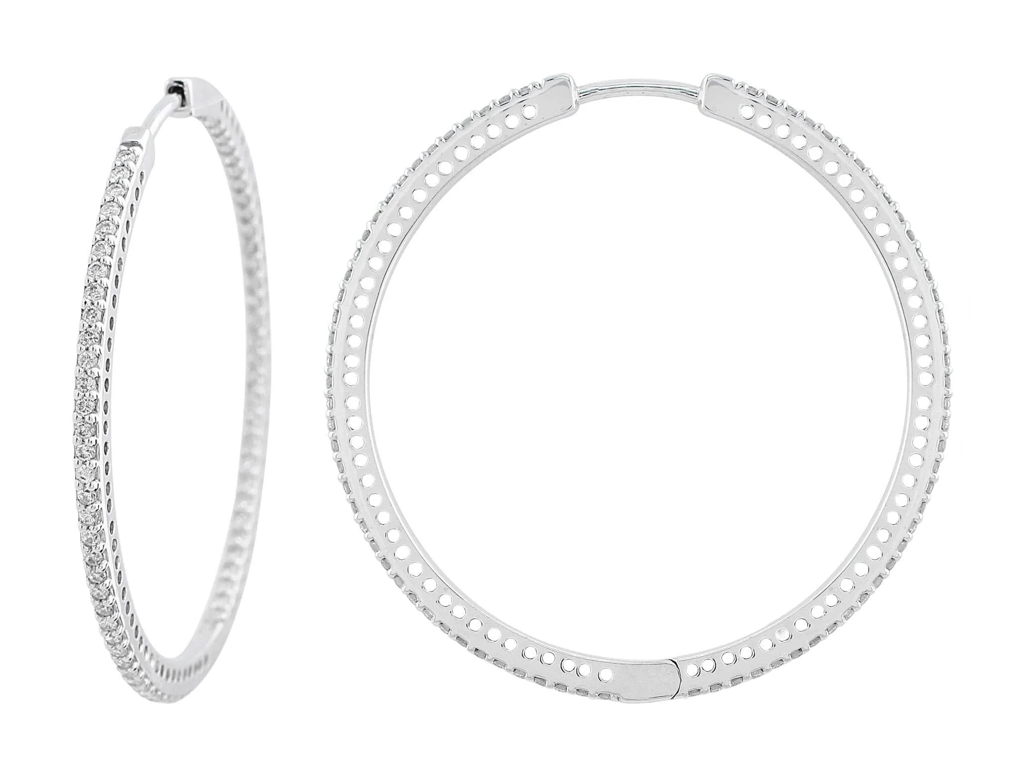 18k White Gold 1.25ct Diamond Hoop Earrings