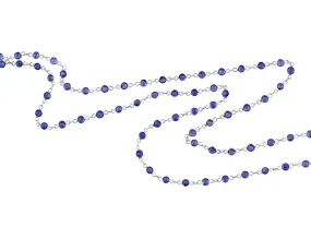 18k White Gold 7ct Sapphire Chain Necklace