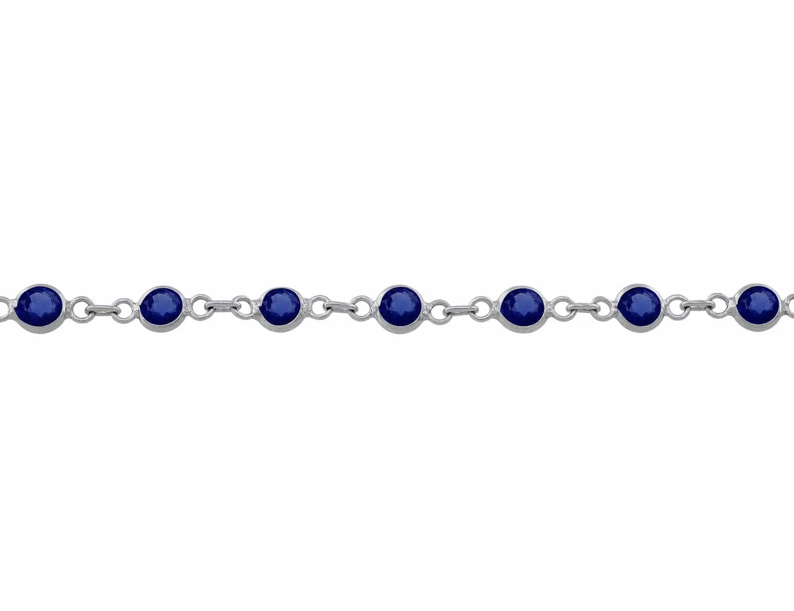 18k White Gold 7ct Sapphire Chain Necklace