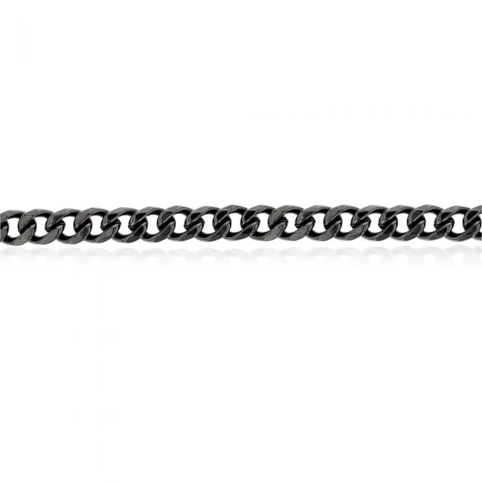 55cm Stainless Steel Reversible Black/Steel Curb Chain