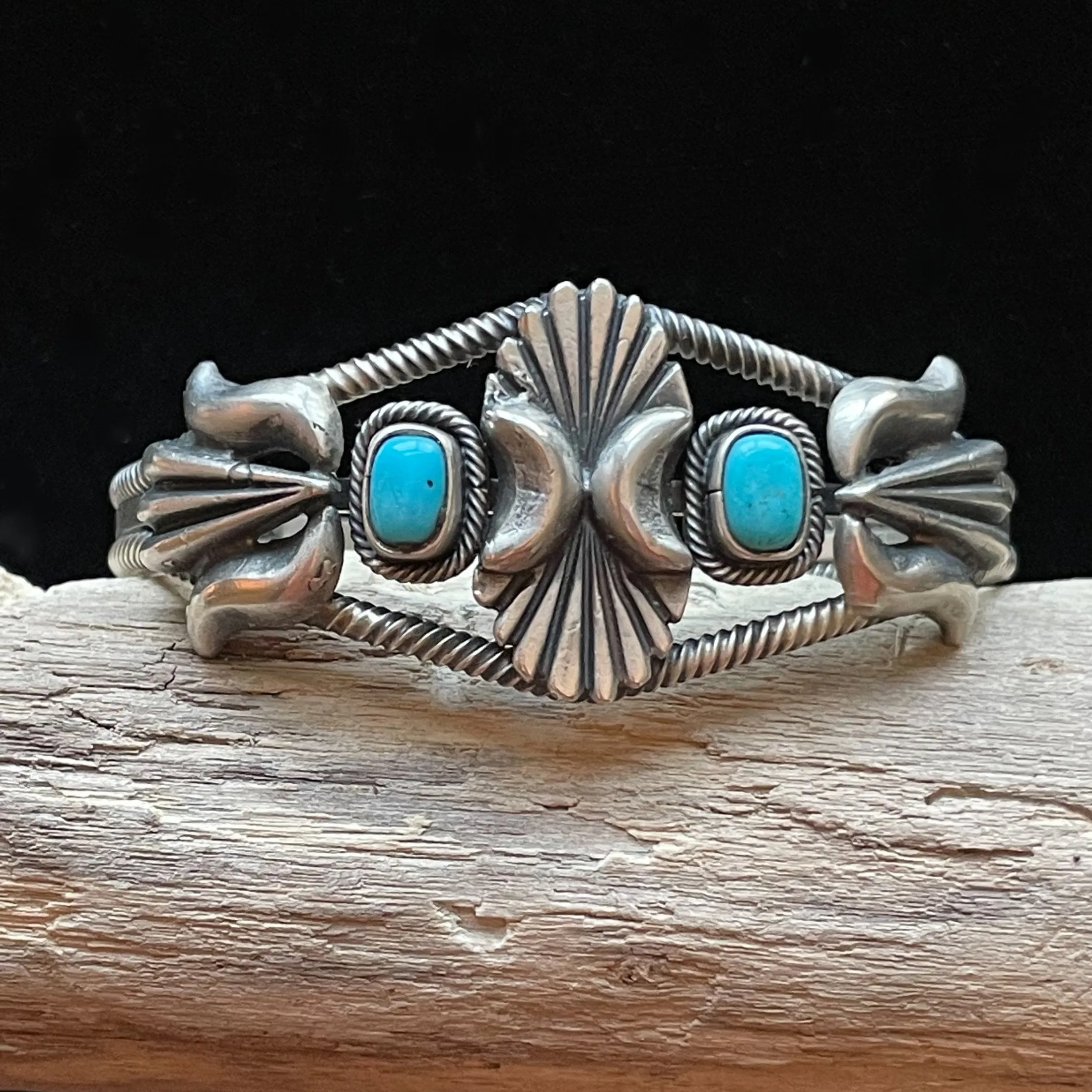 925 Sterling Turquoise Native American Bracelet, Navajo Cuff Bracelet RB