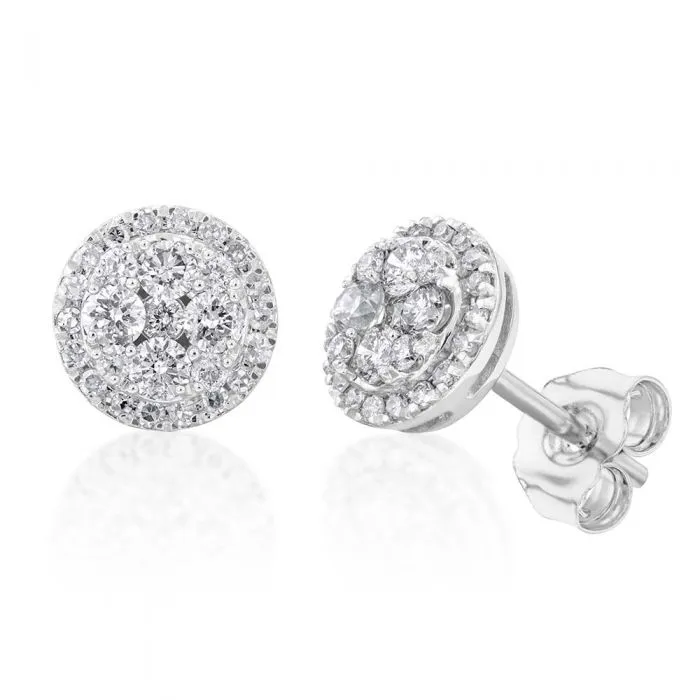 9ct Alluring White Gold 1/2 Carat Diamond Stud Earrings