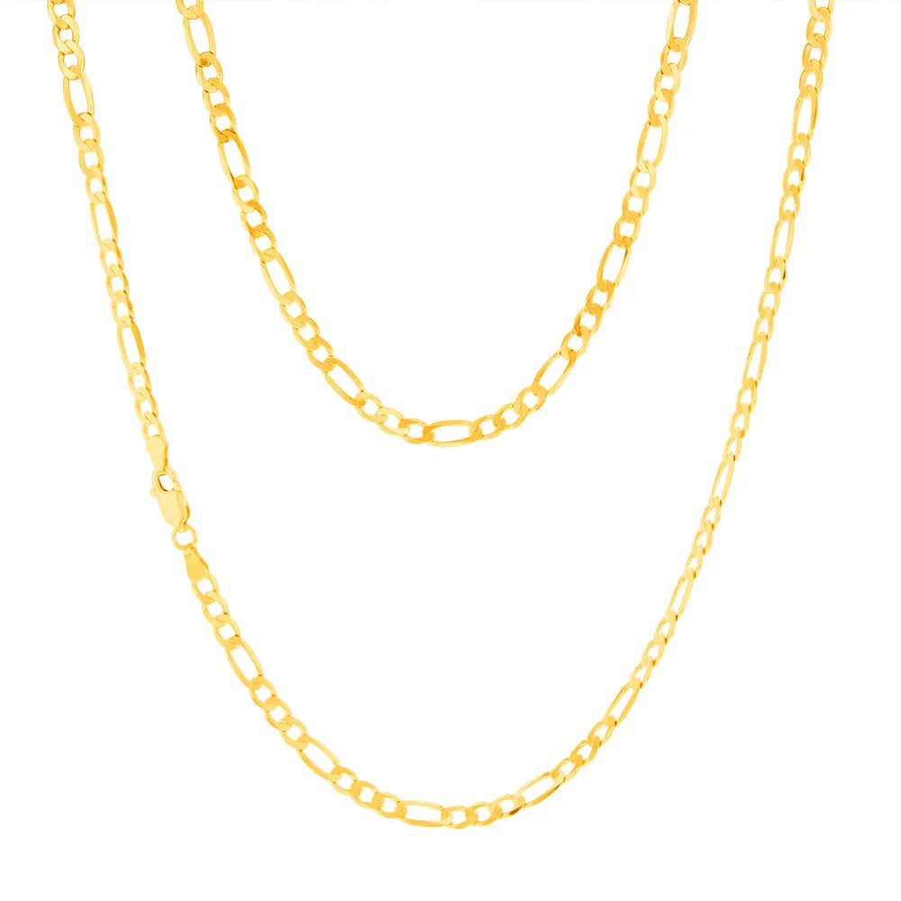 9ct Charming Yellow Gold Figaro Chain