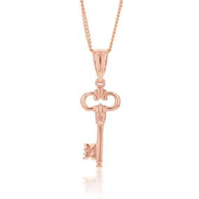 9ct Rose Gold Antique Key Pendant