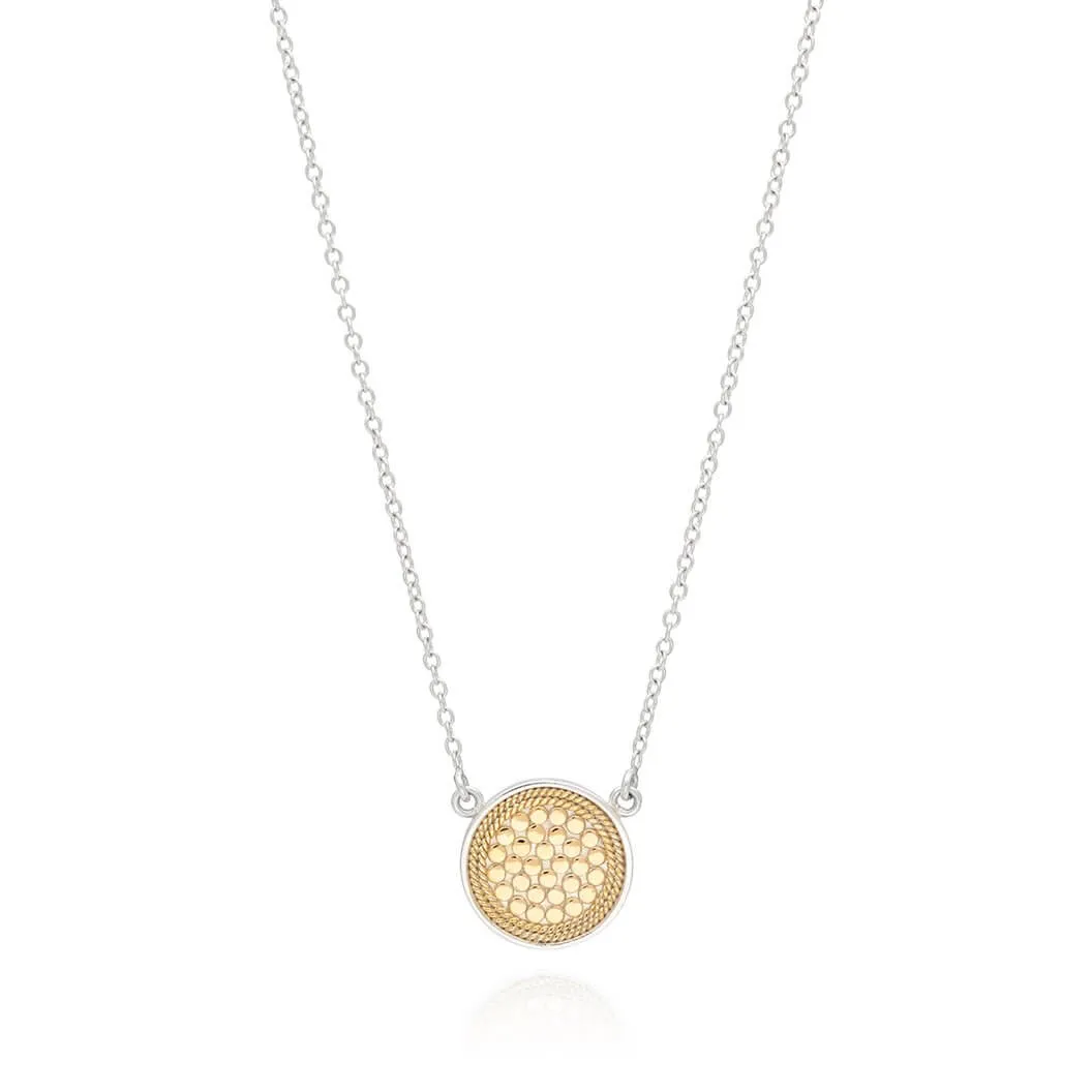 AB 0011N gold and silver small circle necklace