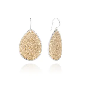 AB 4274N gold large tear drop earrings