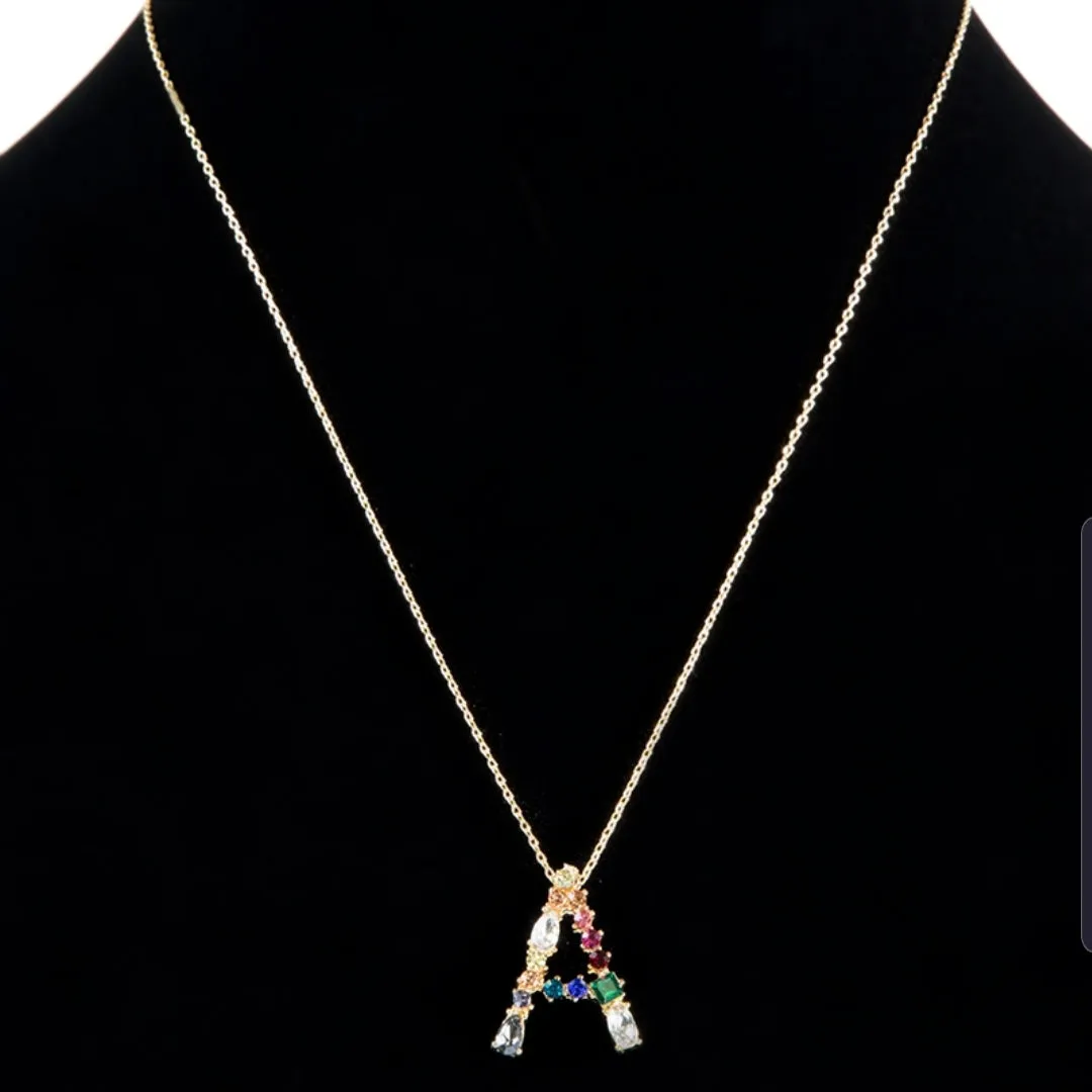 ABC Rhinestone Necklace (Short)