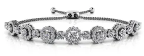 Adjustable Diamond Circle Link Diamond Bracelet with 3.16 ct.(finished) 1.5mm, 3.5mm